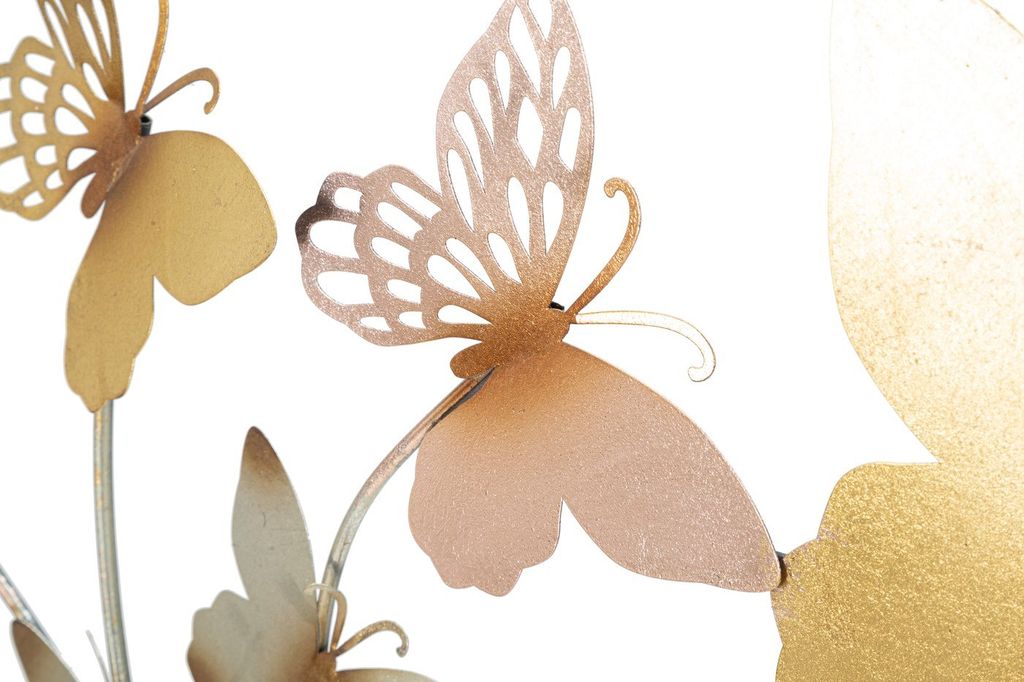 Pillangós fali dekoráció, arany, rosegold - papillons - butopêa